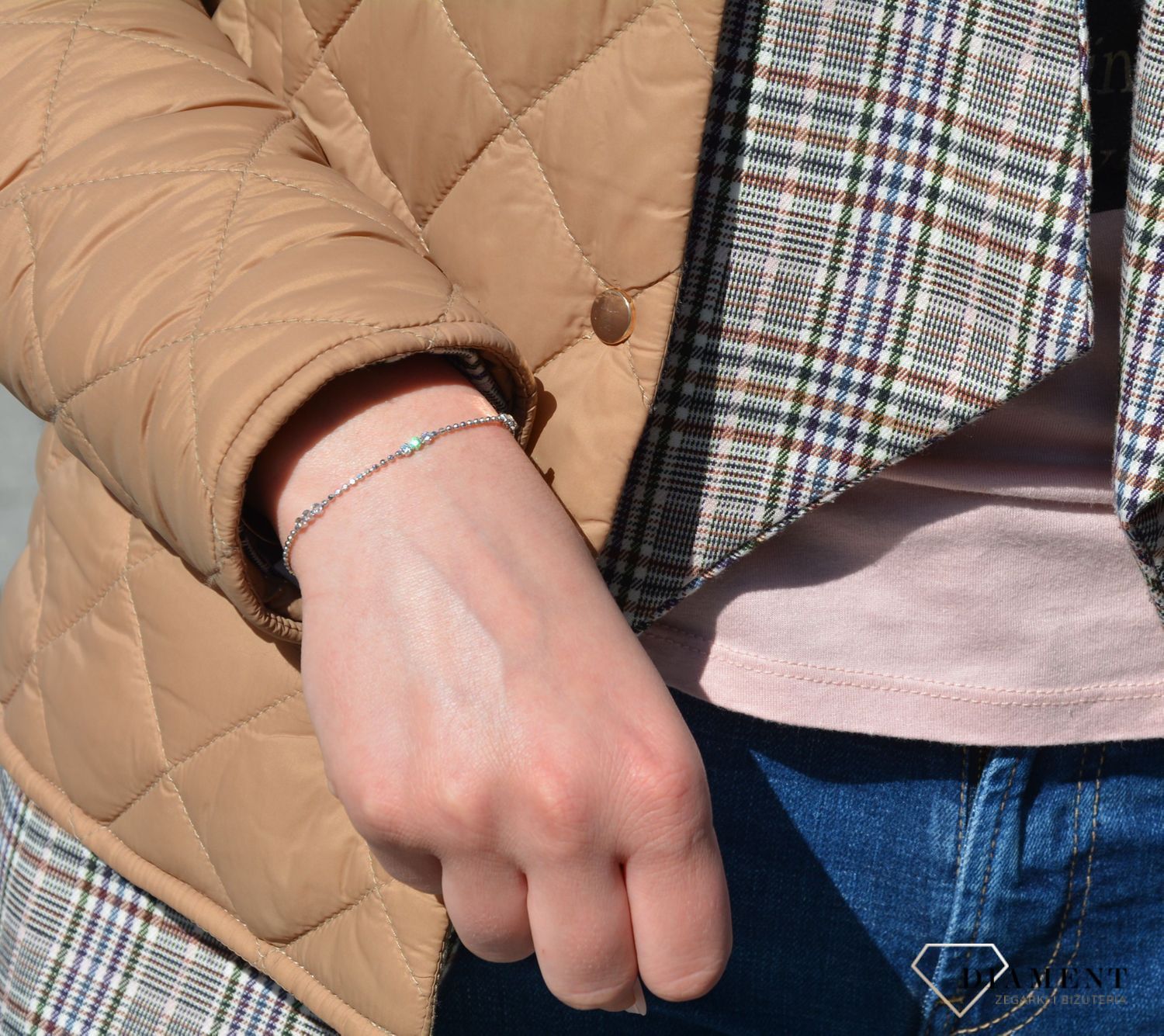 Bransoleta srebrna z kuleczek cyrkonia Dall'Acqua B RM BR13875 036d.jpg